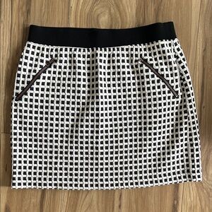 Lou & Grey Black and White Checkered Mini Skirt